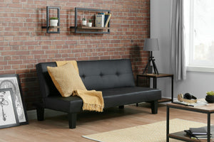 Franklin - Black Leather Sofa Bed - Guest Bed - Bickfords