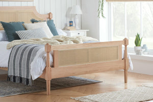 Geneva - Classic Oak Rattan Bed Frame - Bickfords