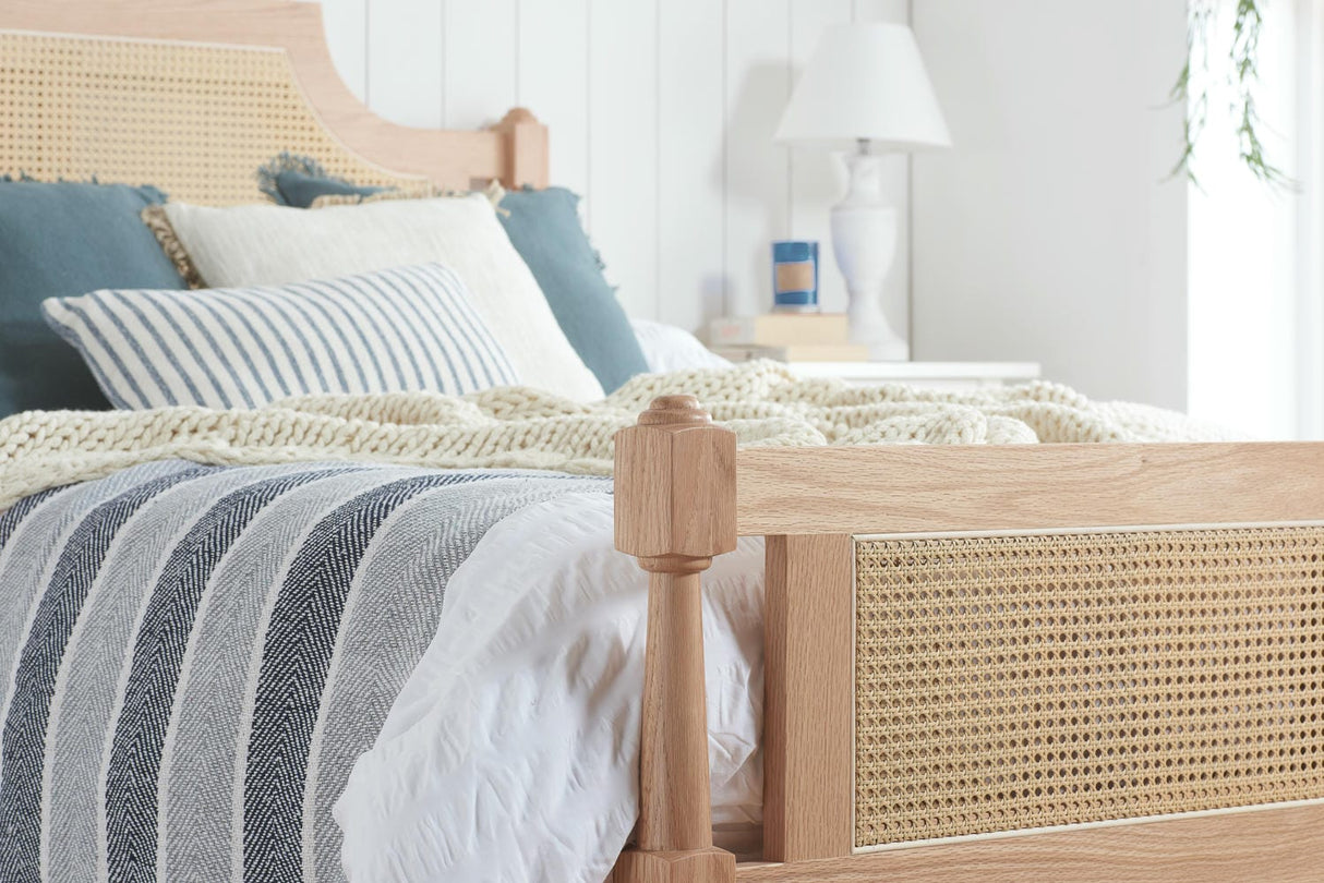 Geneva - Classic Oak Rattan Bed Frame - Bickfords