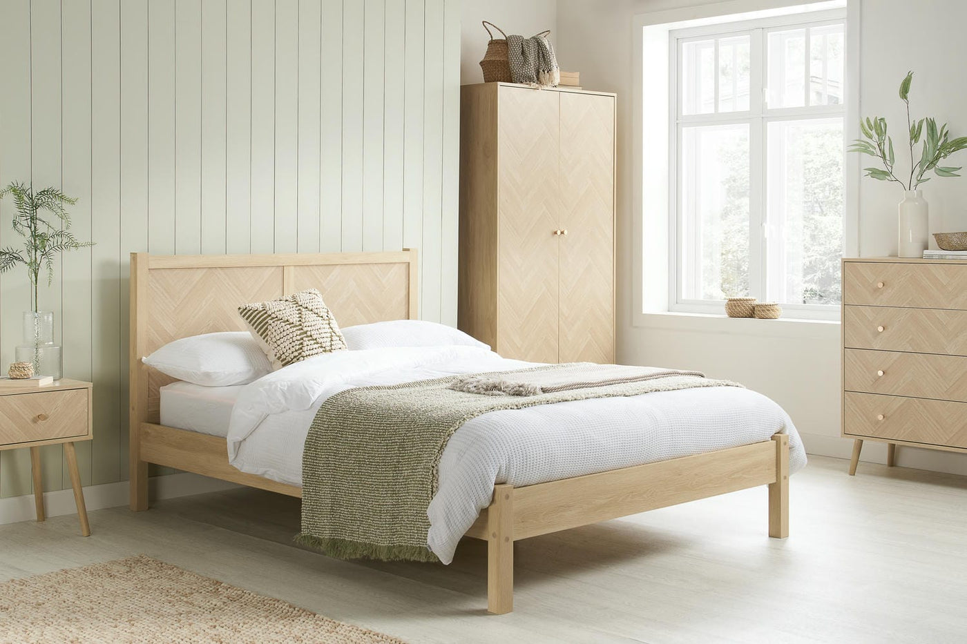 Herringford - Herringbone Wooden Bed Frame - Bickfords