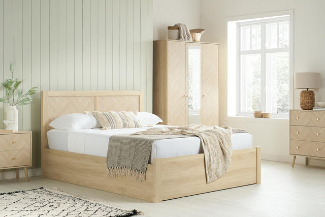 Herringford - Herringbone Wooden Ottoman Bed - Bickfords