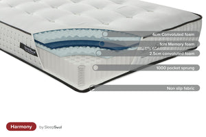 SleepSoul - Harmony 1000 - Pocket Sprung Memory Foam Mattress - Bickfords