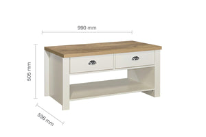 Highgate 2 Drawer Coffee Table - Bickfords