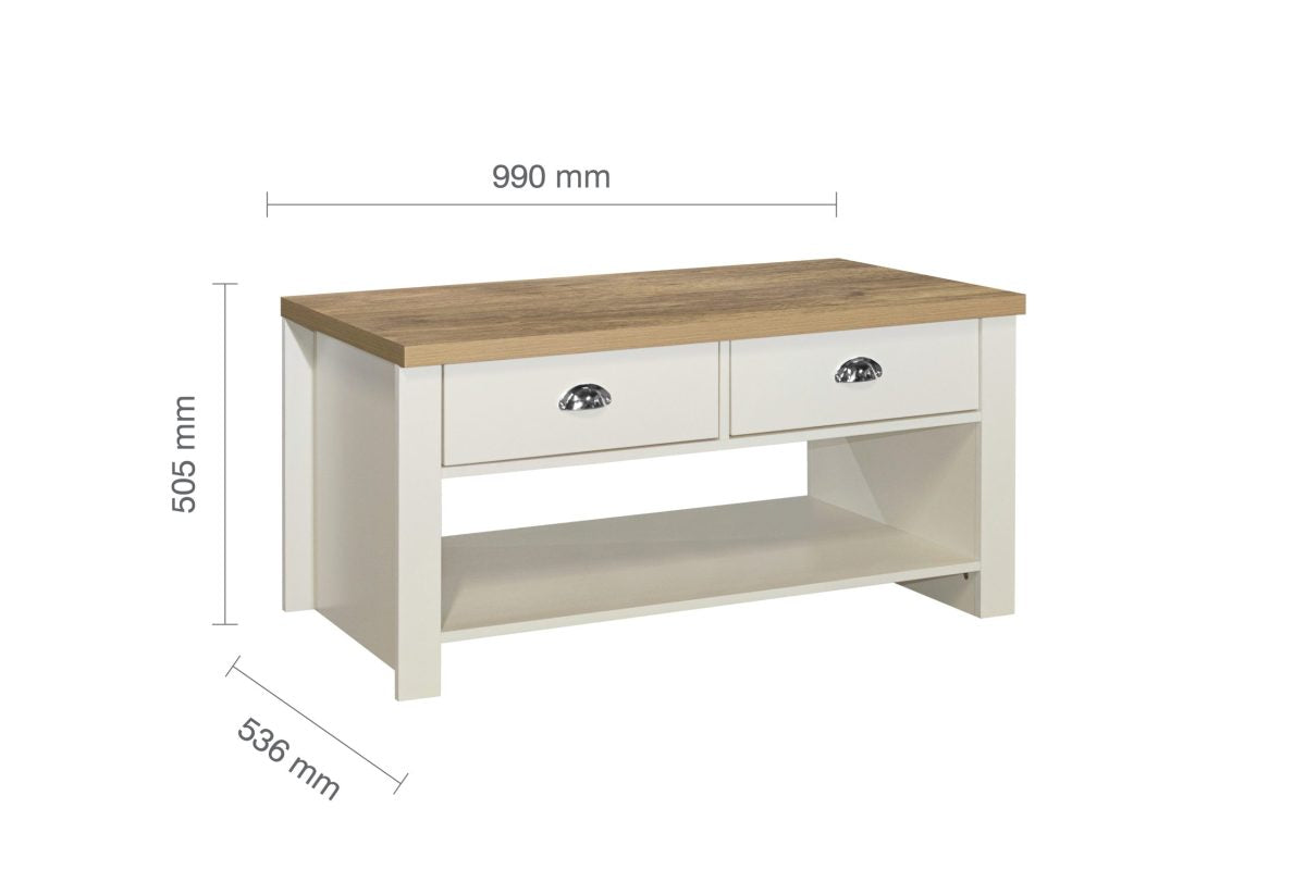 Highgate 2 Drawer Coffee Table