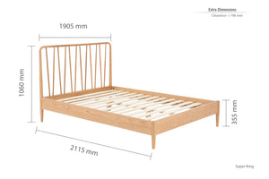 Jesper - Oak Wooden Bed Frame - Bickfords