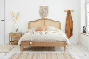 Leonie - Oak Rattan Bed Frame - Bickfords