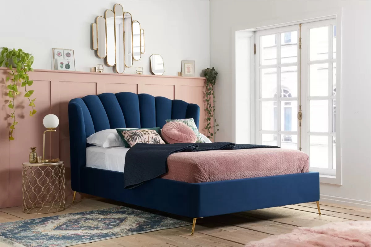 Lottie - Winged Fabric Ottoman Bed - Bickfords