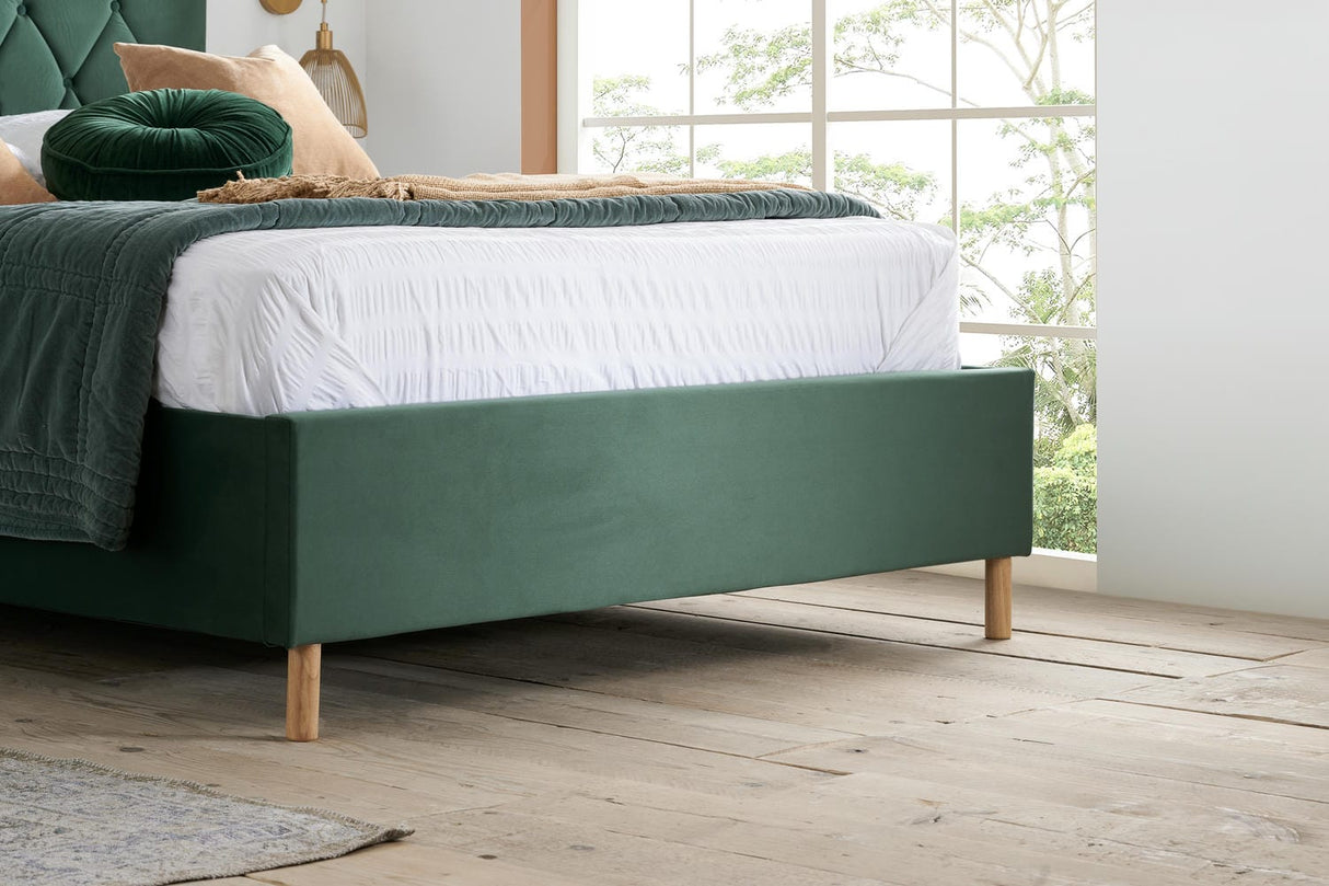 Loxley - Upholstered Buttoned Fabric Bed - Bickfords