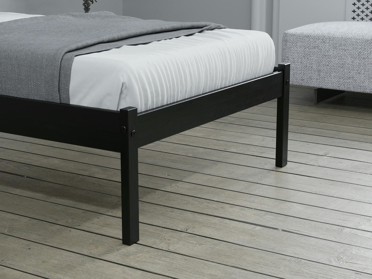 Luka - Black Wooden Bed Frame - Bickfords