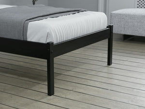 Luka - Black Wooden Bed Frame - Bickfords