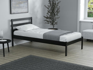 Luka - Black Wooden Bed Frame - Bickfords