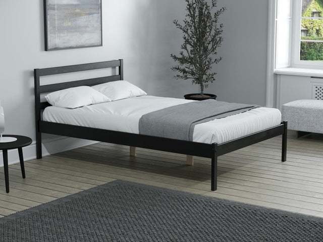 Luka - Black Wooden Bed Frame - Bickfords