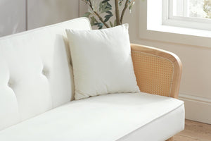 Mila  - White Fabric Rattan Sofa Bed - Bickfords