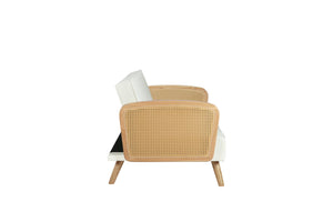 Mila  - White Fabric Rattan Sofa Bed - Bickfords