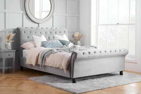 Opulence - Upholstered Studded Velvet Bed - Bickfords