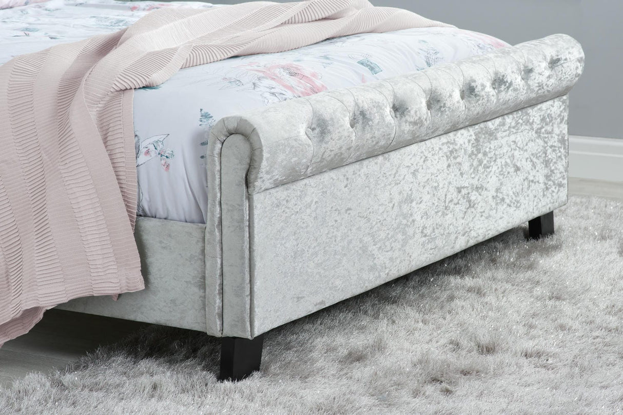 Sienna - Studded and Buttoned Velvet Fabric Bed - Bickfords