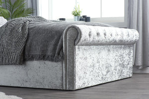 Sienna - Studded and Buttoned Velvet Ottoman Bed - Bickfords