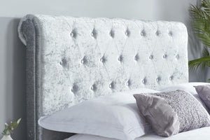 Sienna - Studded and Buttoned Velvet Ottoman Bed - Bickfords