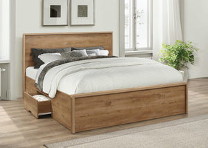 Stockwell - Rustic Oak Storage Bed Frame - Bickfords