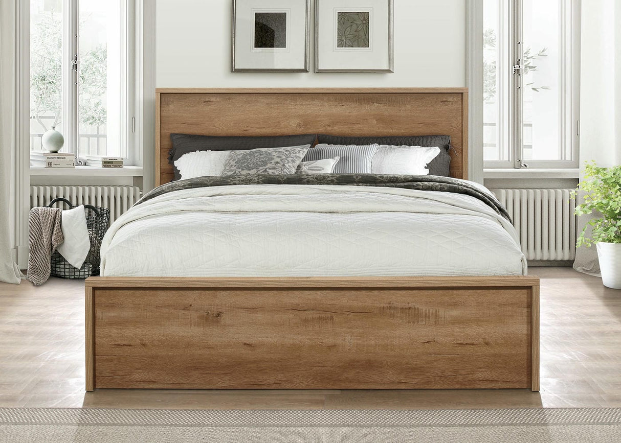 Stockwell - Rustic Oak Storage Bed Frame - Bickfords