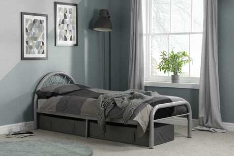 Solo - Silver Metal Single Bed Frame - Bickfords