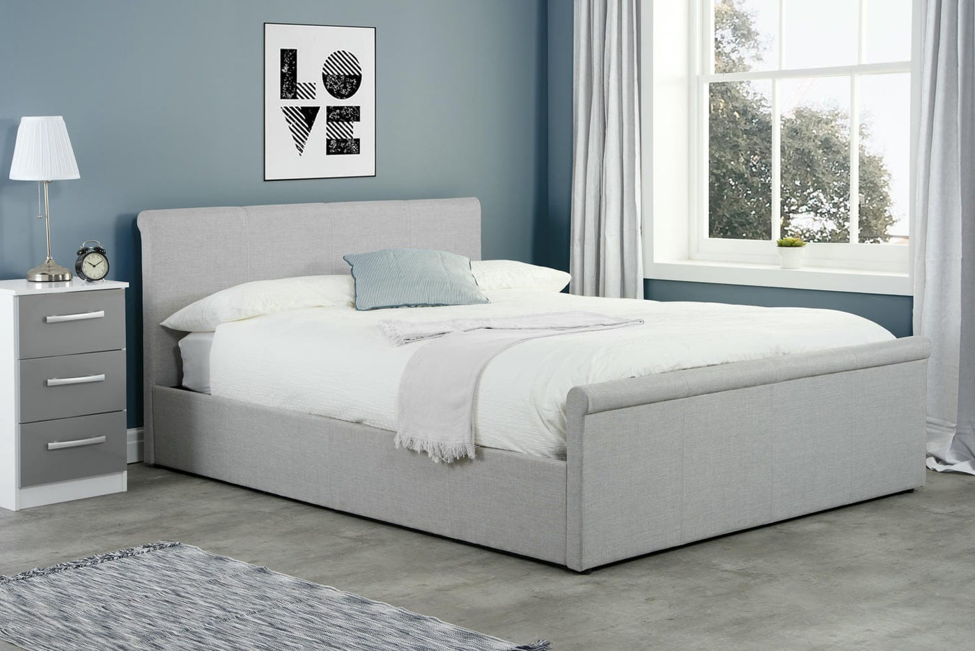 Stratus - Upholstered Fabric Ottoman Bed - Bickfords