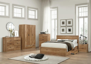 Stockwell - Rustic Oak Storage Bed Frame - Bickfords