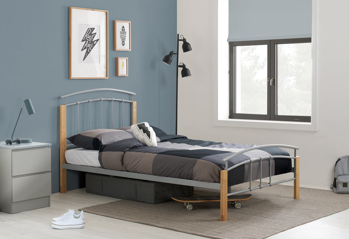 Tetras - Silver Metal Bed Frame - Bickfords