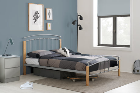 Tetras - Silver Metal Bed Frame - Bickfords