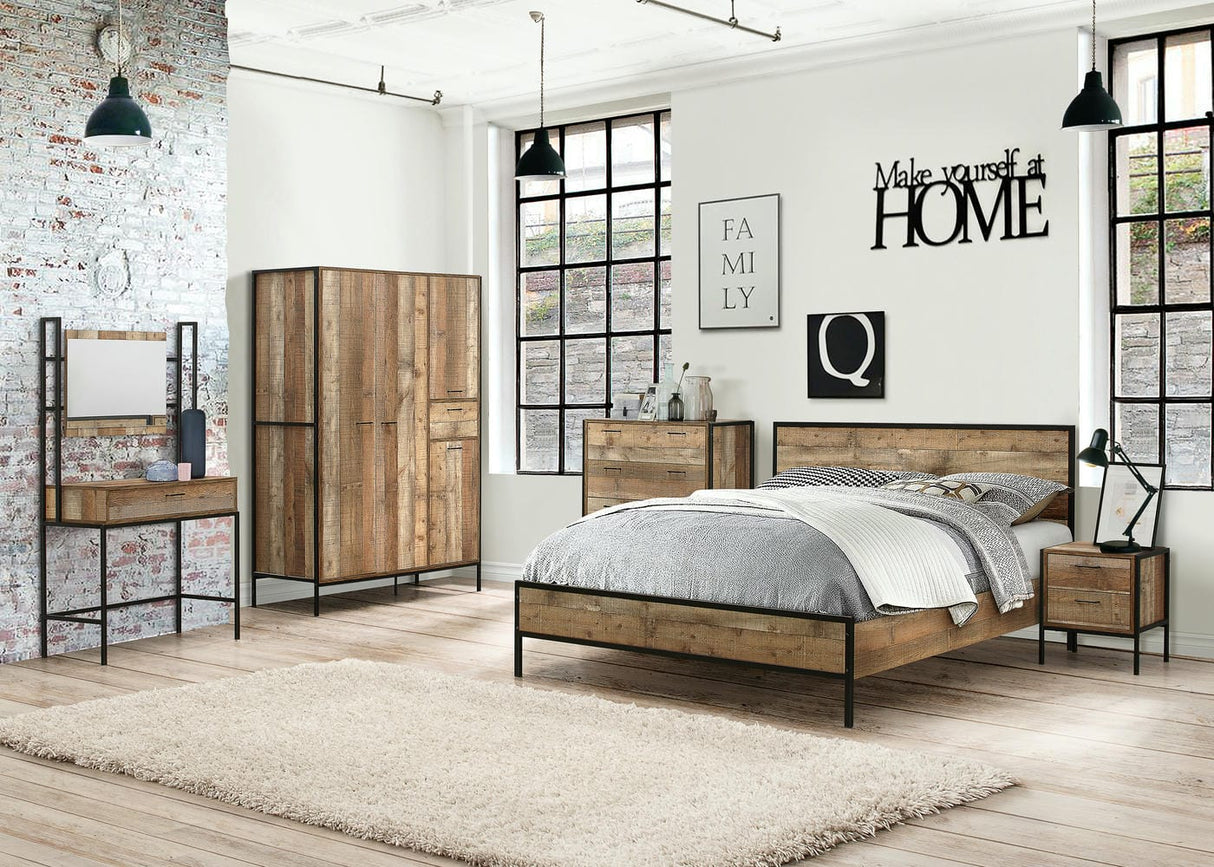 Urban - Rustic Oak Wooden Bed Frame - Bickfords