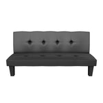 Franklin - Black Leather Sofa Bed - Guest Bed